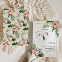 Colorful Tropical Floral Summer Sweet 16 Birthday