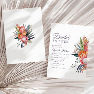 Colorful Tropical Flowers Bridal Shower  Invitation