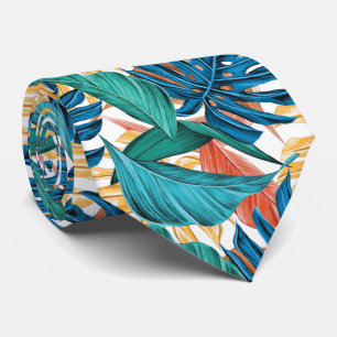 Colorful Tropical leaves Tie