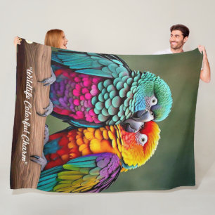 "Colorful Tropical Paradise" Fleece Blanket