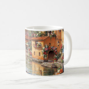 Colorful Tropical Waterfront Village Coffee Mug