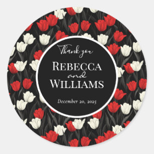 Colorful Tulip Fancy Wedding Sticker