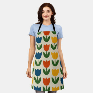 Colorful Tulip Pattern Apron