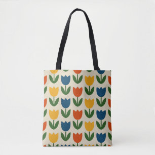 Colorful Tulip Pattern Tote Bag
