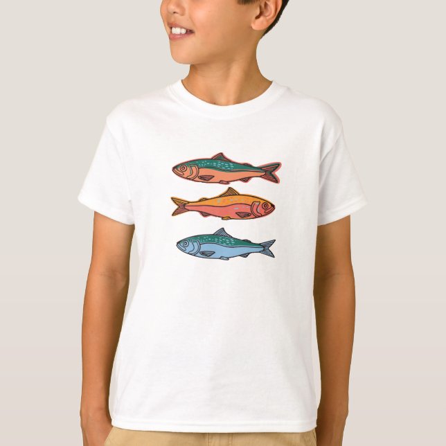Colorful Tuna Kids T-Shirt – Fun Ocean Fish Tee (Front)