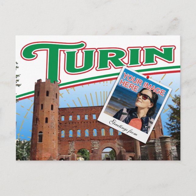 Colorful Turin Italy photo collage Postcard (Front)