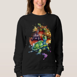 Colorful Turtle Save the Planet - Pop Art Ocean Lo Sweatshirt