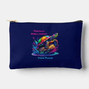 Colorful Turtle Splash Zippered Pouch