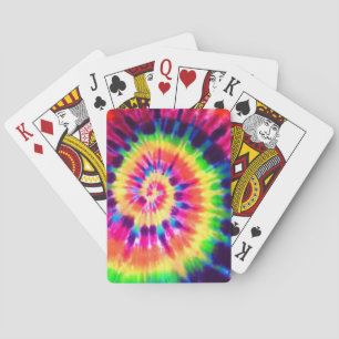 Colorful Twisted Rainbow Spiral Illusion Playing Cards