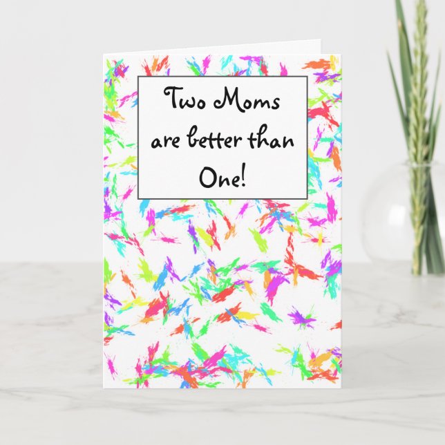 Colorful Two Moms Mothers Day Card (Front)