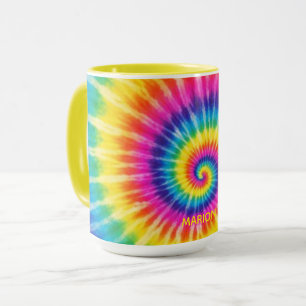 Colorful Tye-Dye Custom Name Gift Mug