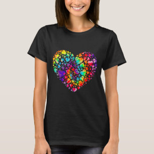 Colorful Tye Dye Die Tie Heart Valentines Day Gift T-Shirt