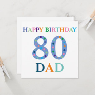 Colorful Typography Happy Birthday Dad Card