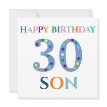 Colorful Typography Happy Birthday Son