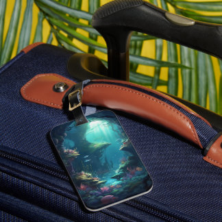 COLORFUL UNDERSEA SCENE WITH FISH & CORAL LUGGAGE TAG