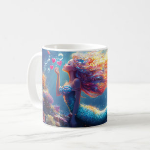Colorful Underwater Mermaid Illustration Coffee Mug