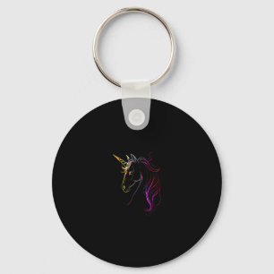 Colorful Unicorn Head Magic Tank Top Key Ring