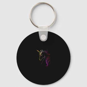 Colorful Unicorn Head Magic Tank Top Key Ring