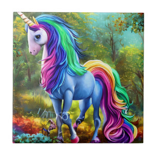 Colorful Unicorn Horse  Ceramic Tile