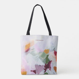 Colorful Unique Abstract Art Personalized Name  Tote Bag