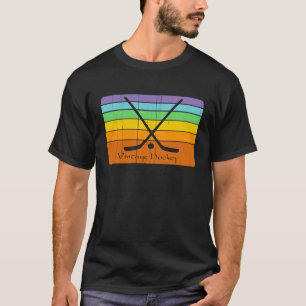 Colorful Unique Retro Vintage Men's Women's Hockey T-Shirt