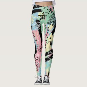 Colorful Urban Graffiti Pattern (12) Leggings