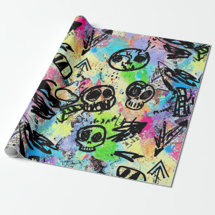 Colorful Urban Graffiti Pattern (1) Wrapping Paper