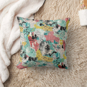 Colorful Urban Graffiti Pattern (2) Cushion