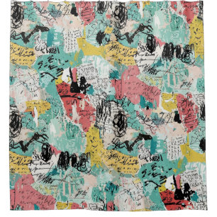 Colorful Urban Graffiti Pattern (2) Shower Curtain