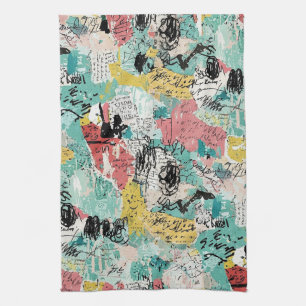 Colorful Urban Graffiti Pattern (2) Tea Towel