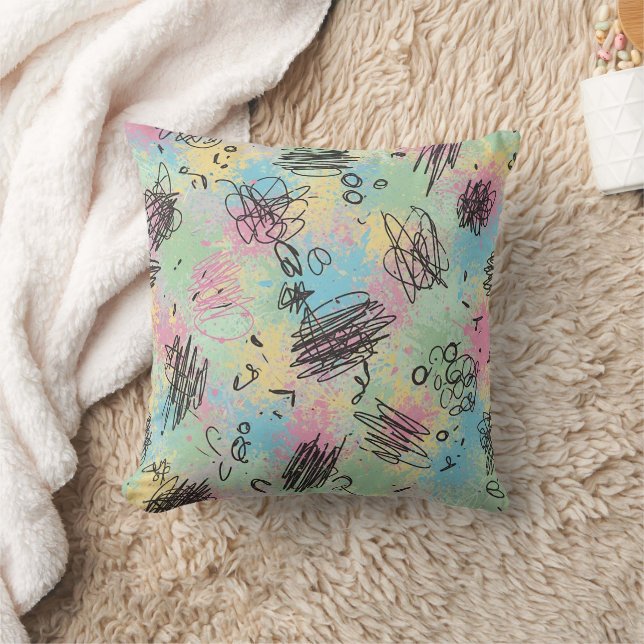 Colorful Urban Graffiti Pattern (4) Cushion (Blanket)