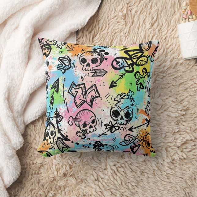 Colorful Urban Graffiti Pattern (6) Cushion (Blanket)