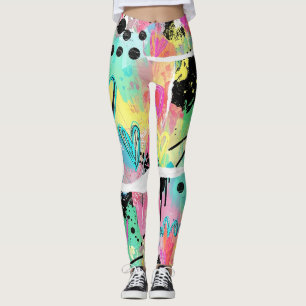 Colorful Urban Graffiti Pattern (7) Leggings