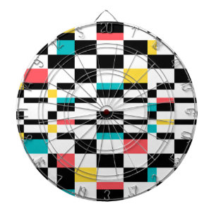 Colorful, urban, modern, trendy geometric pattern dartboard