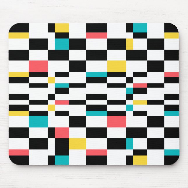 Colorful, urban, modern, trendy geometric pattern mouse pad (Front)
