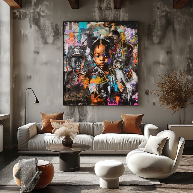 Colorful Urban Portrait of Children Poster (Creator Uploaded)