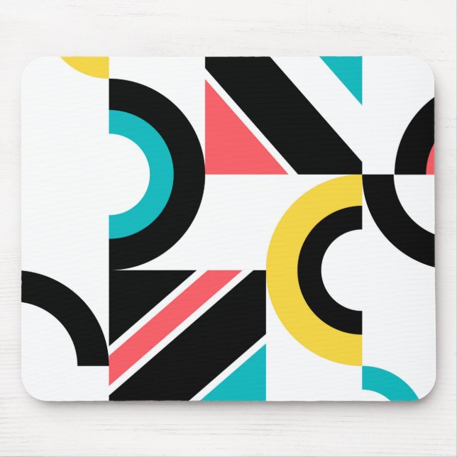 Colorful, urban, trendy, modern geometric art mouse pad (Front)