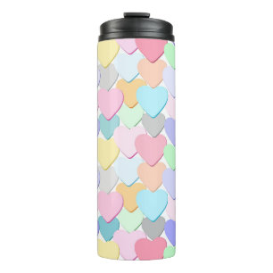 COLORFUL VALENTINE CANDY MESSAGE HEARTS THERMAL TUMBLER