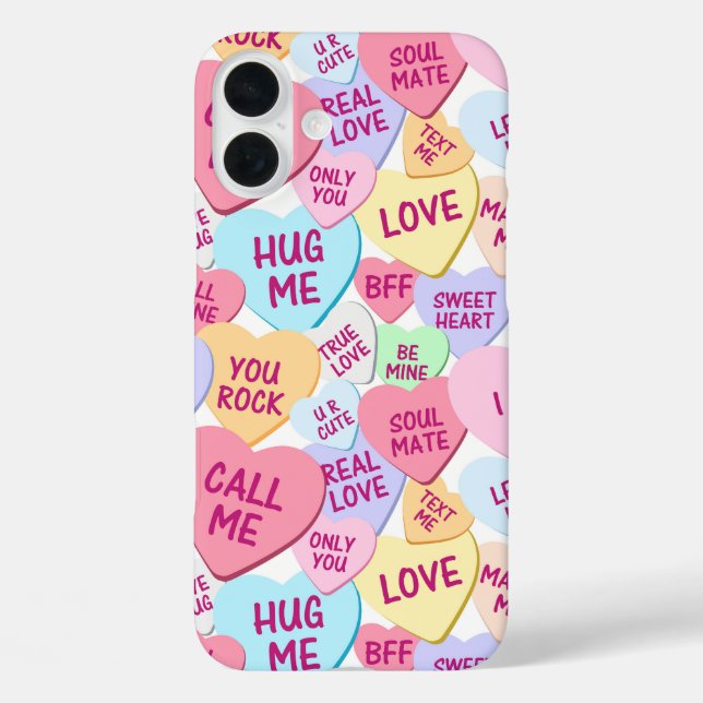 COLORFUL VALENTINE MESSAGE HEARTS CANDY Case-Mate iPhone CASE (Back)