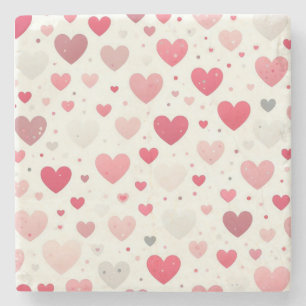 Colorful Valentine's day heart Stone Coaster