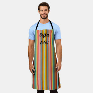 Colorful Vertical Retro Stripes Apron