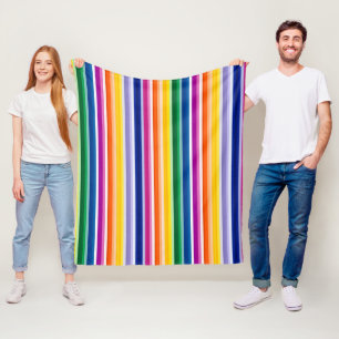 Colorful Vertical Stripes Design Fleece Blanket