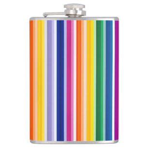 Colorful Vertical Stripes Design Hip Flask