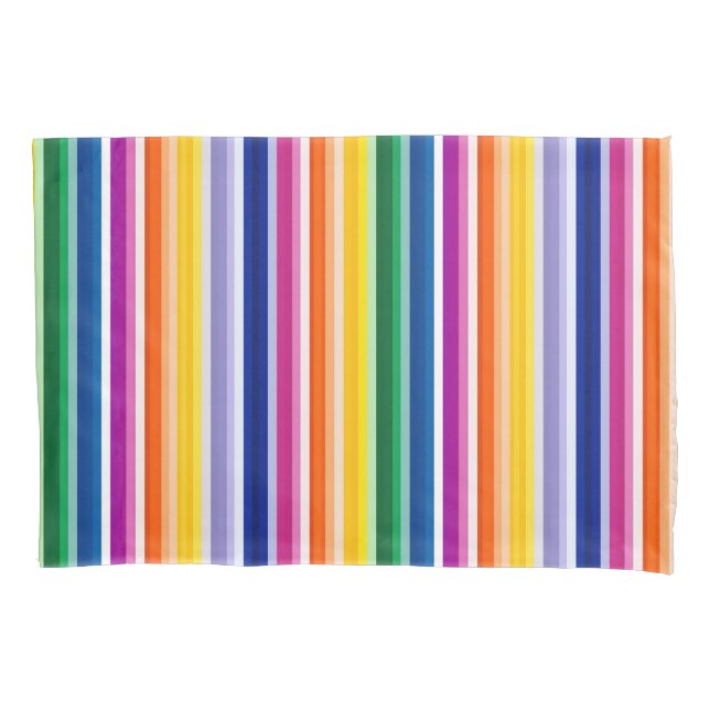Colorful Vertical Stripes Design Pillowcase (Front)