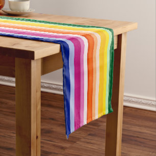 Colorful Vertical Stripes Design Short Table Runner