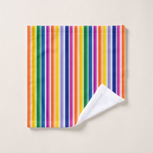 Colorful Vertical Stripes Design Wash Cloth