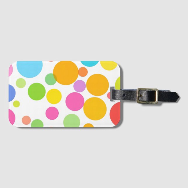 Colorful Vibrant Circle Pattern Modern Abstract  Luggage Tag (Front Horizontal)