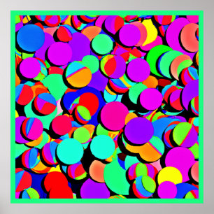 Colorful Vibrant Retro Revival Pattern Poster