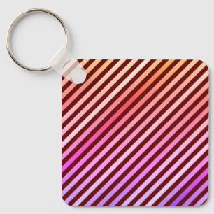 Colorful Vibrant Stripe  Key Ring
