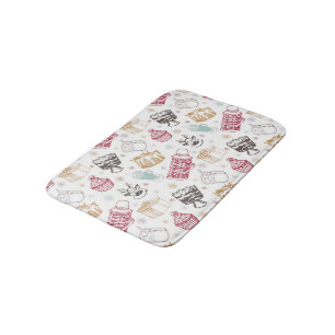 Colorful vintage christmas pattern bath mat